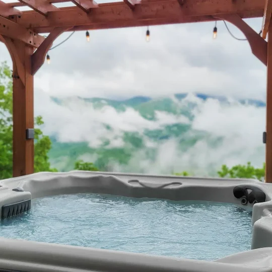 Hot,Tub,Spa,And,Smoky,Mountains,Under,Lighted,Pergola